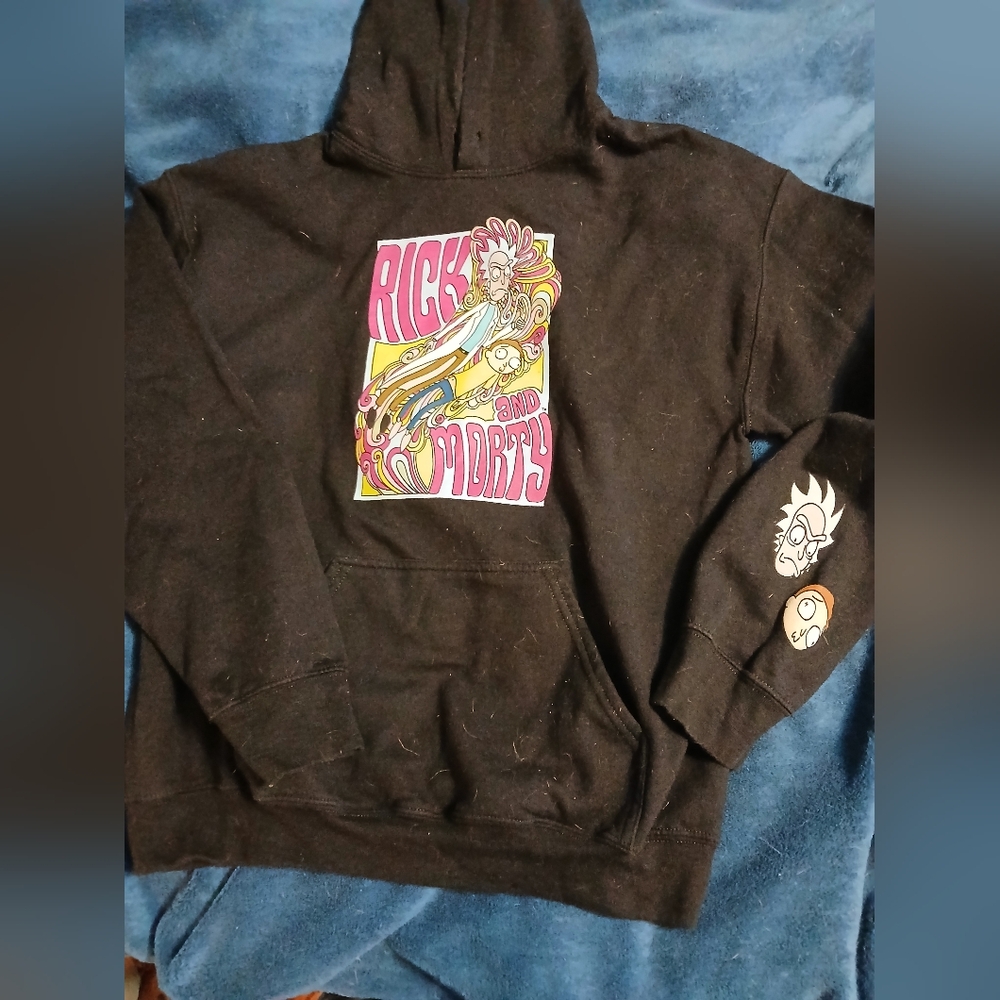 Black Rick and‎ Morty Hoodie Mens M.